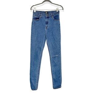 BDG Urban Outfitters Girlfriend High Rise Ripped Knee 5 Pocket Jeans Size 27
